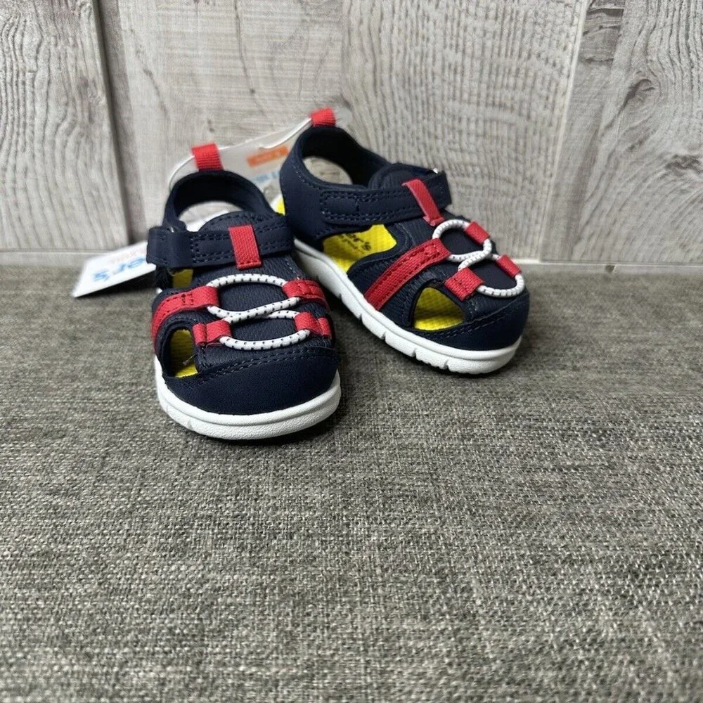 Carters Just One You Navy Red Royal Baby First Walker Shoes Sandals Size 4